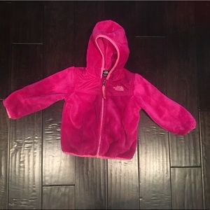 Northface Toddler hooded pink polar fleece jacket